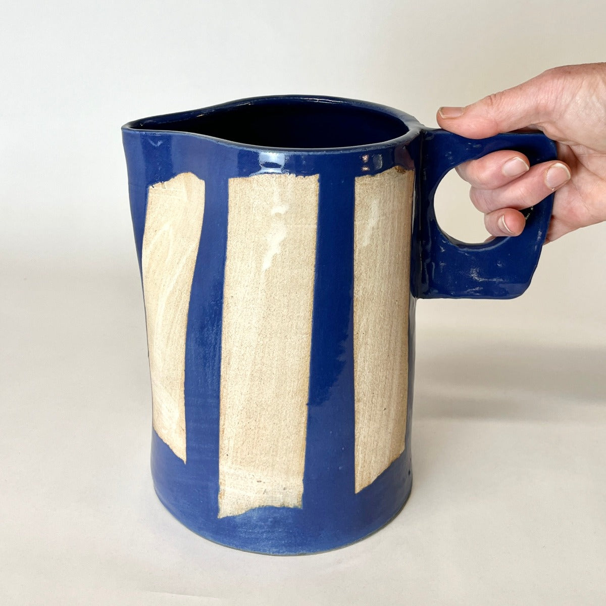 Painter Tape Pitcher, Large Blue