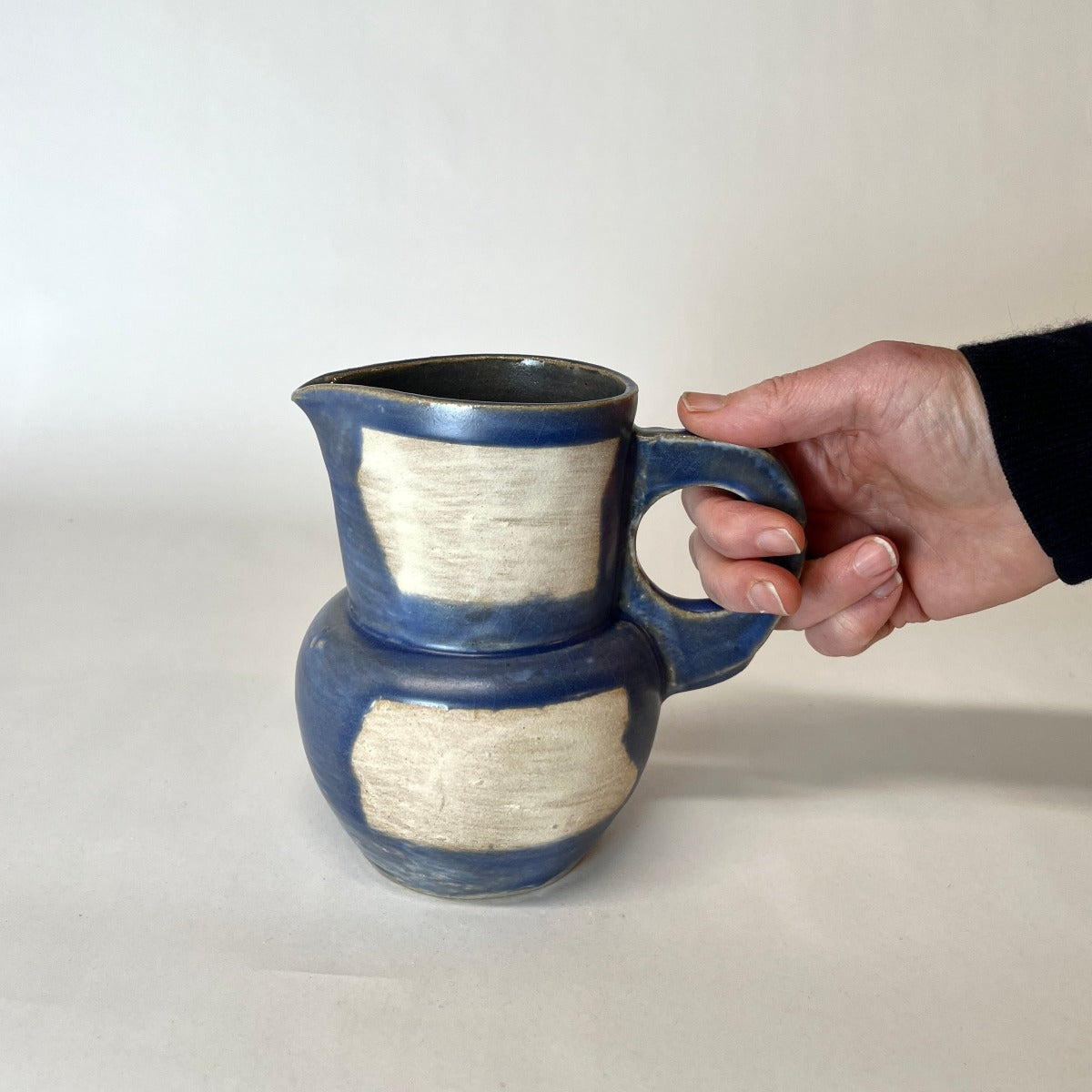 Painter Tape Pitcher, Small Blue/White