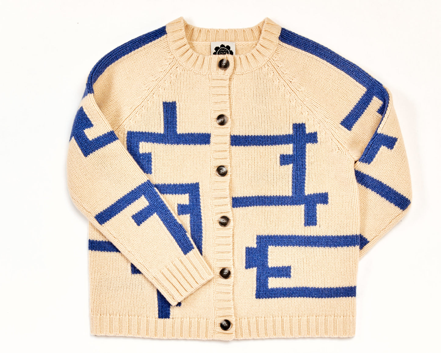 Cardigan, Painter Tape, White/Blue