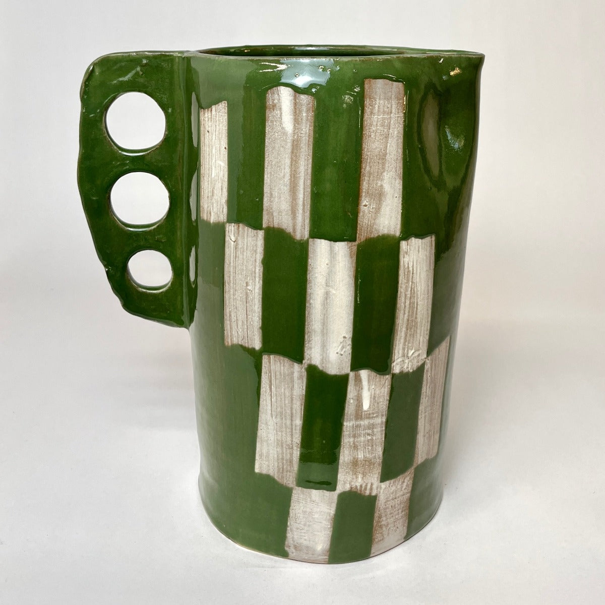 Graph Pitcher, Large Cylinder Green
