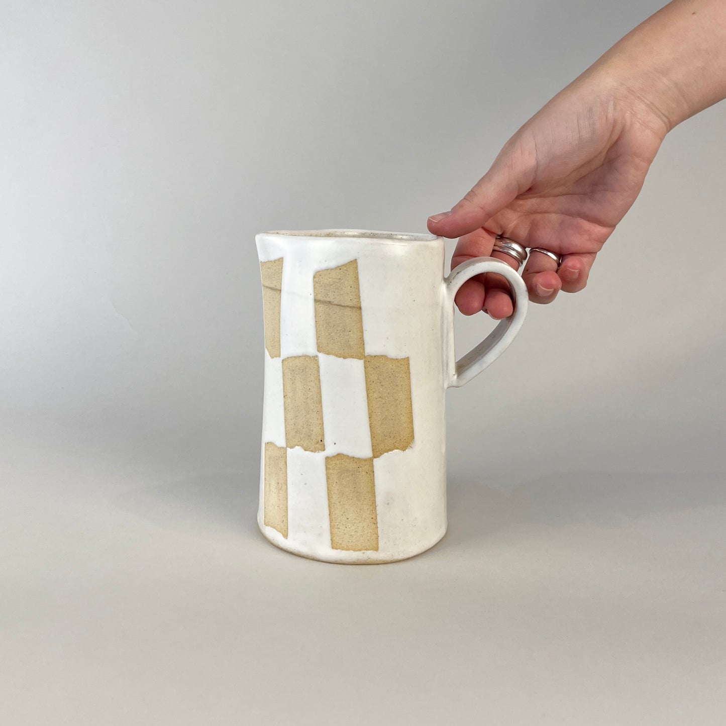 Pitcher Small, White Weave No. 2