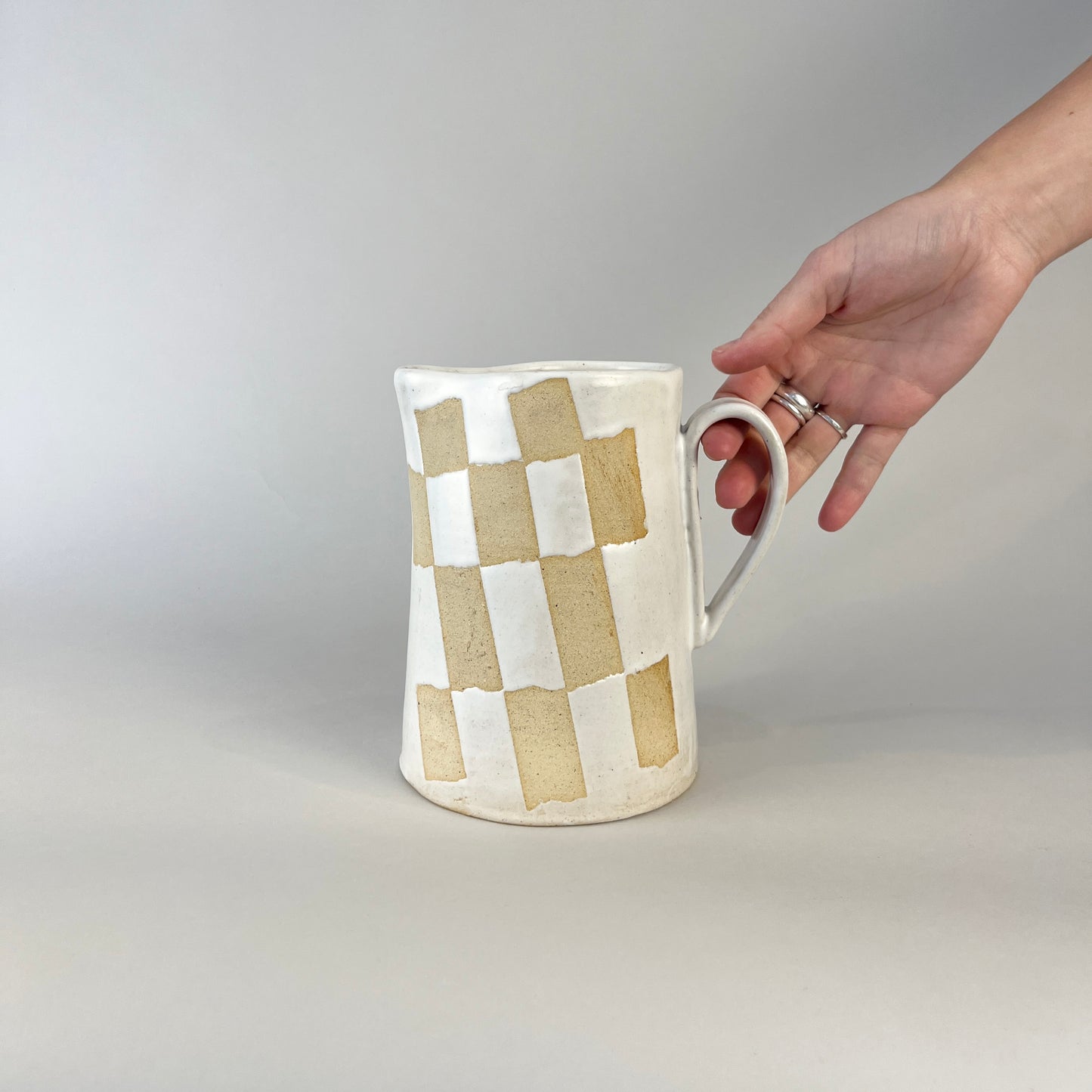 Pitcher Small, White Weave No. 1