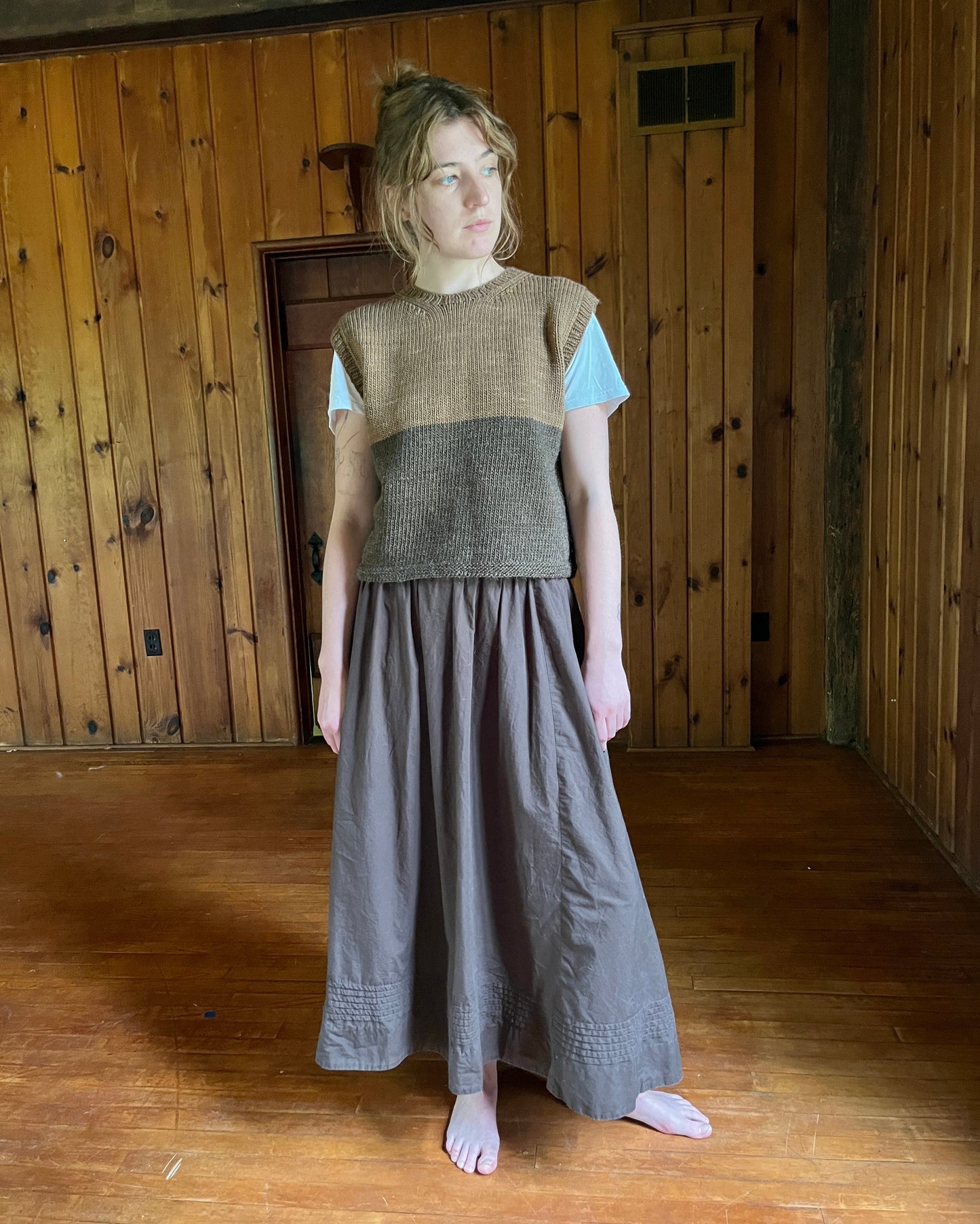 Vest, Color Block, Black Walnut, PRE-ORDER