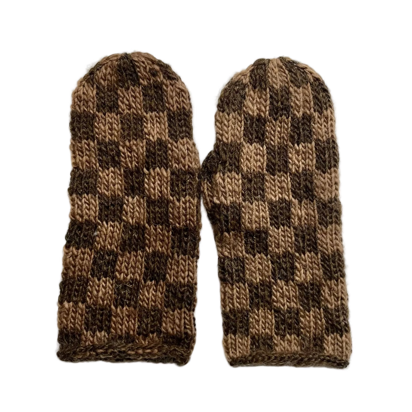 Mittens, Checkerboard, Black Walnut