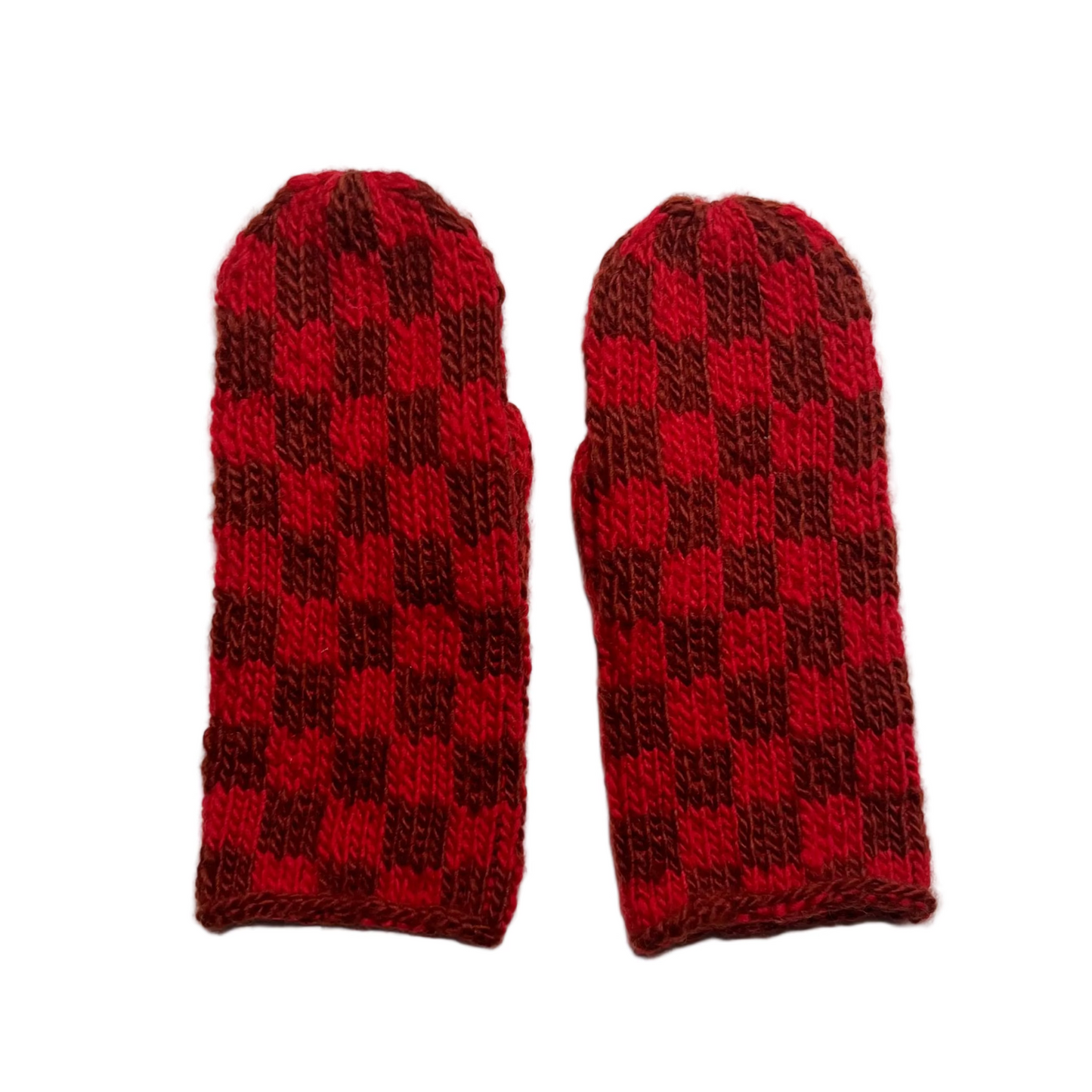 Mittens, Checkerboard, Red Red