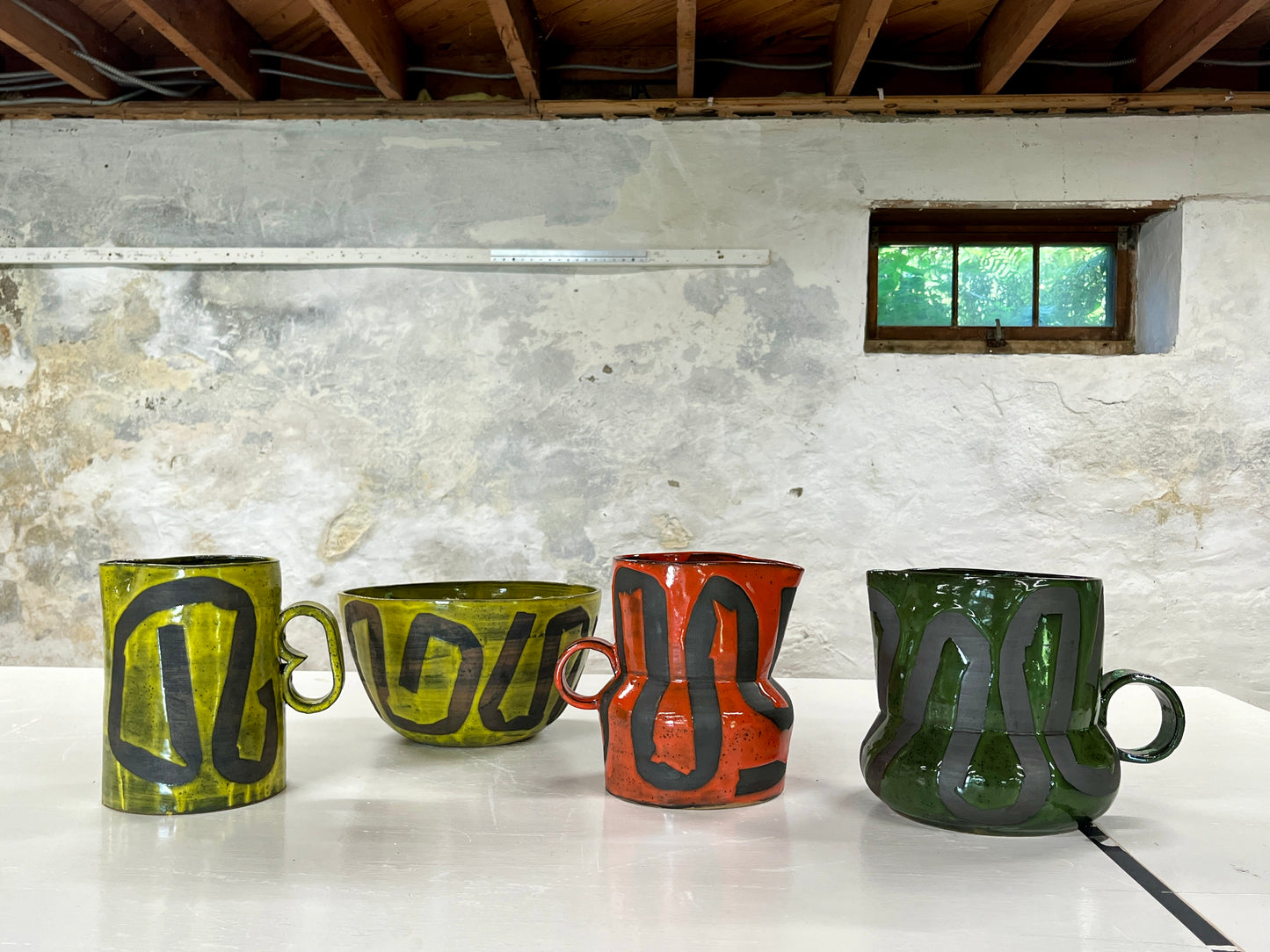 Large Bowl, Ribbon Yellow/Black