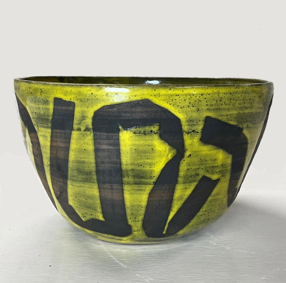 Large Bowl, Ribbon Yellow/Black