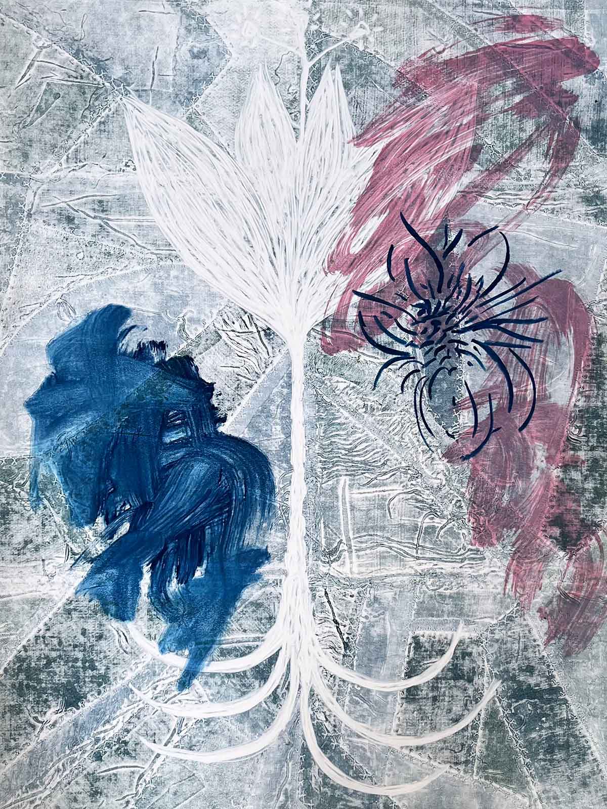 Lawre Stone Monoprint, Vegetal Turn No. 2