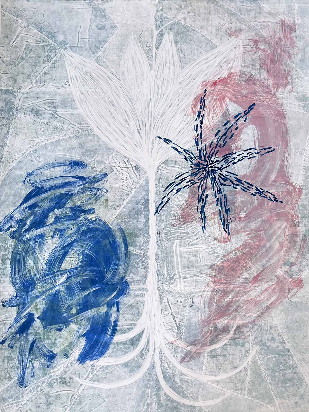 Lawre Stone Monoprint, Vegetal Turn No. 3