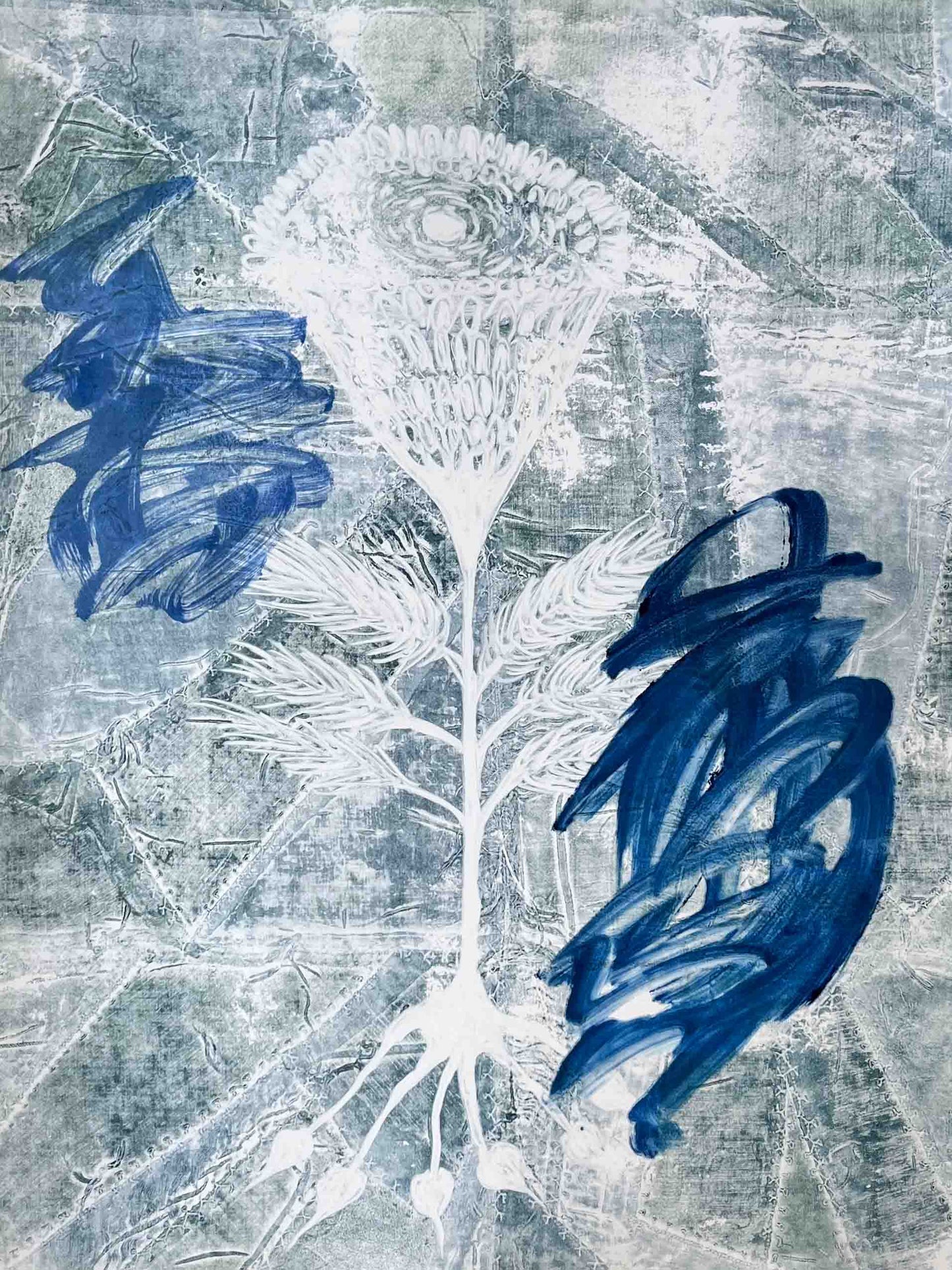 Lawre Stone Monoprint, Vegetal Turn No. 5