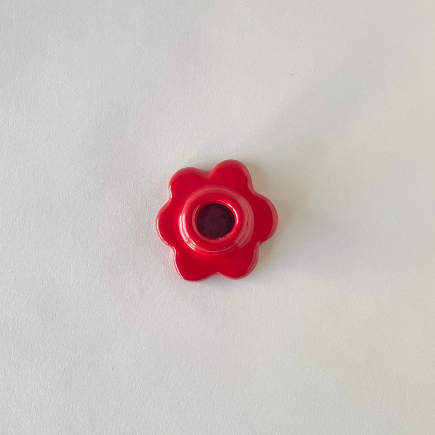 Flower Candle Holder, Red