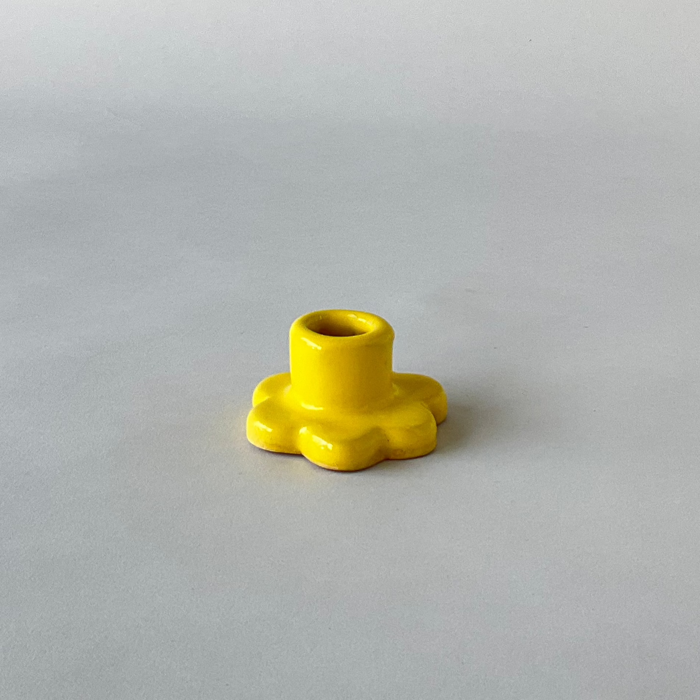 Flower Candle Holder, Yellow