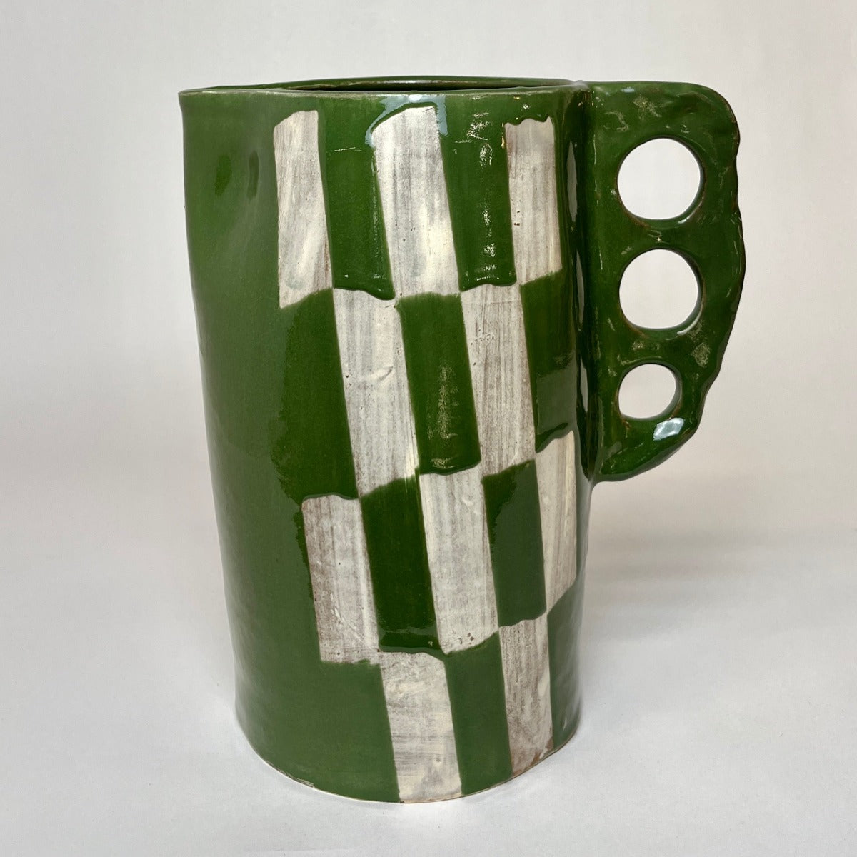 Graph Pitcher, Large Cylinder Green