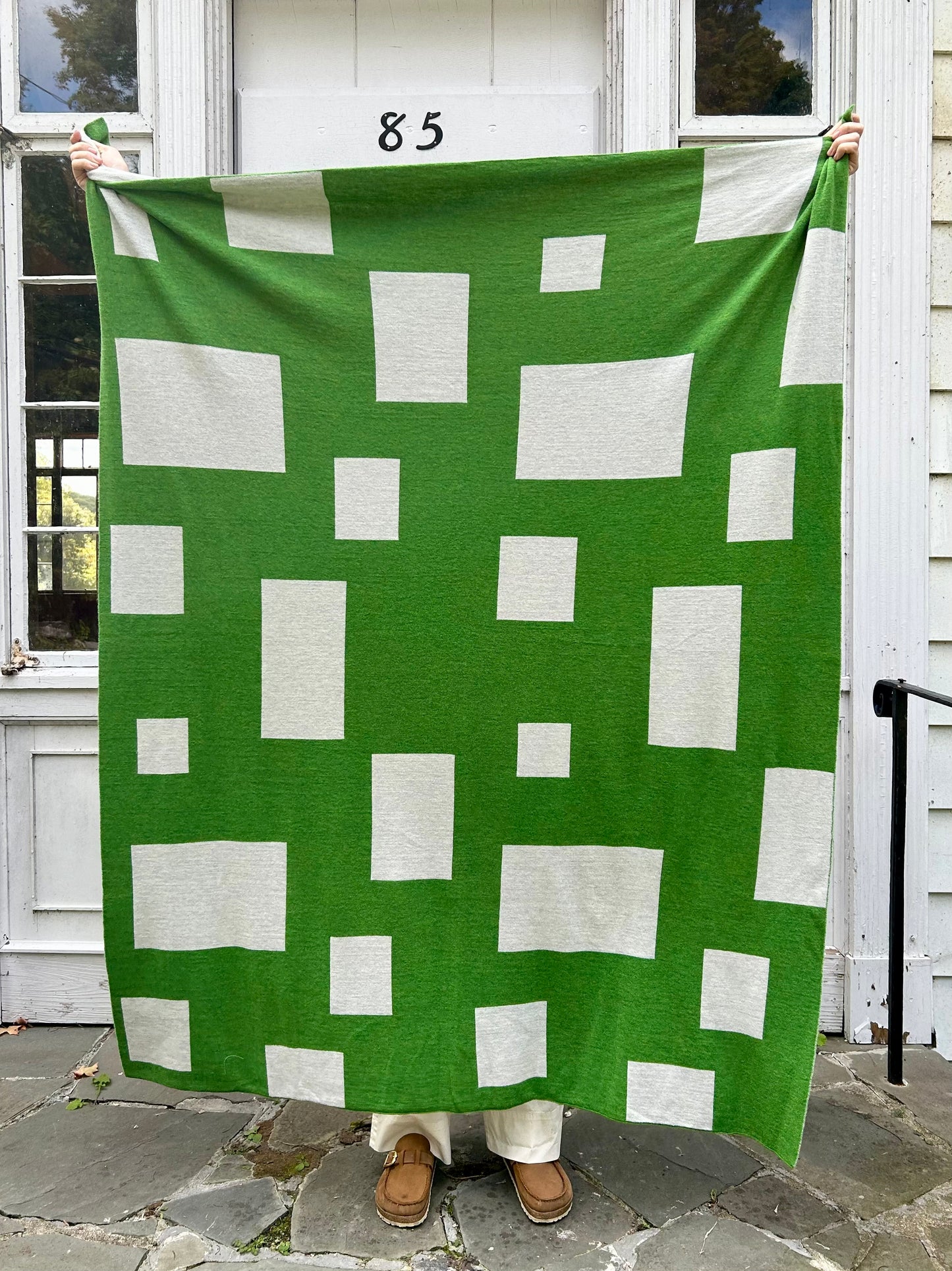 Throw Blanket, Composition, Green/Silver