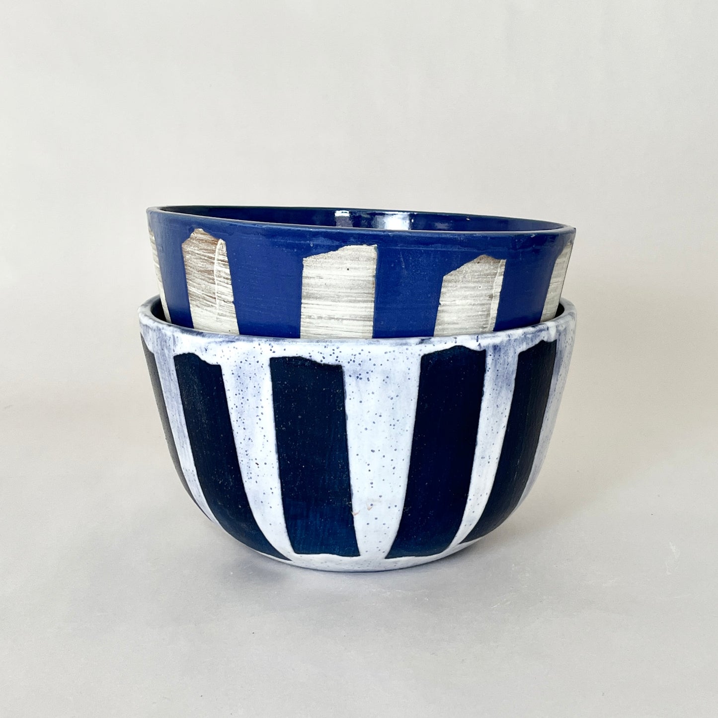 Painter Tape Bowl, Medium Blue/White