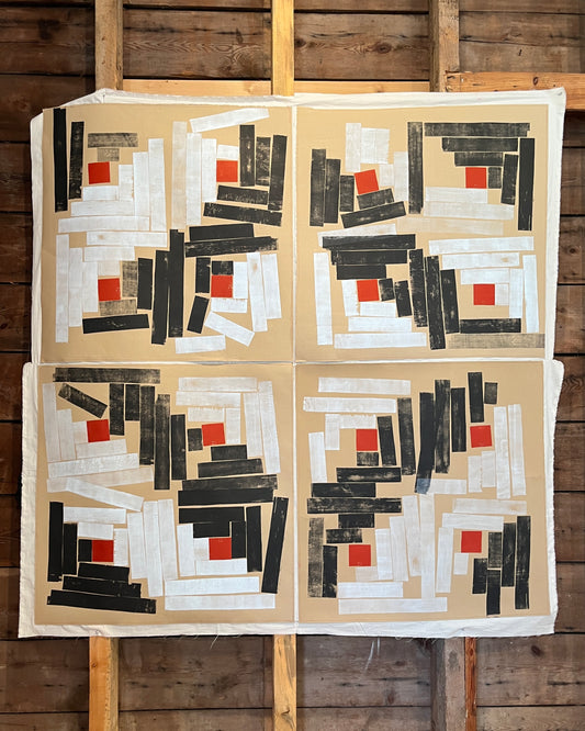 Louise Eastman & Janis Stemmermann, Monoprint, White Diamond