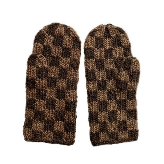Mittens, Checkerboard, Black Walnut