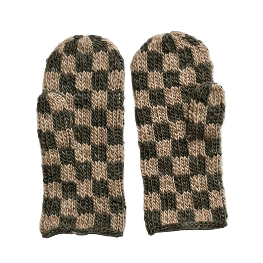 Mittens, Checkerboard, Black Walnut Golden Rod
