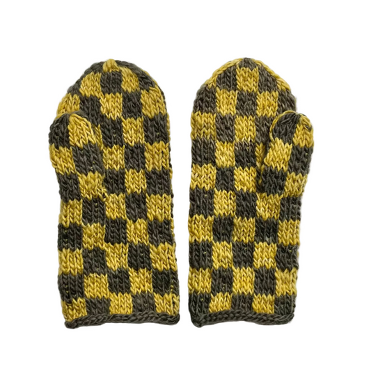 Mittens, Checkerboard, Golden Rod