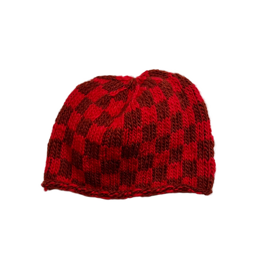 Hat, Checkerboard, Red Red