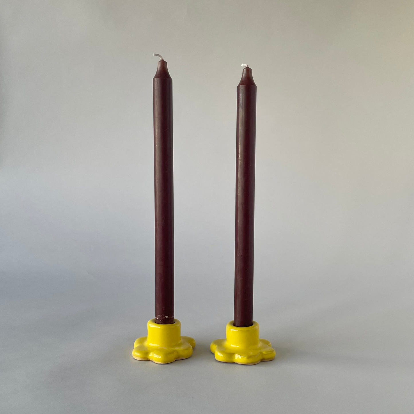 Flower Candle Holder, Yellow