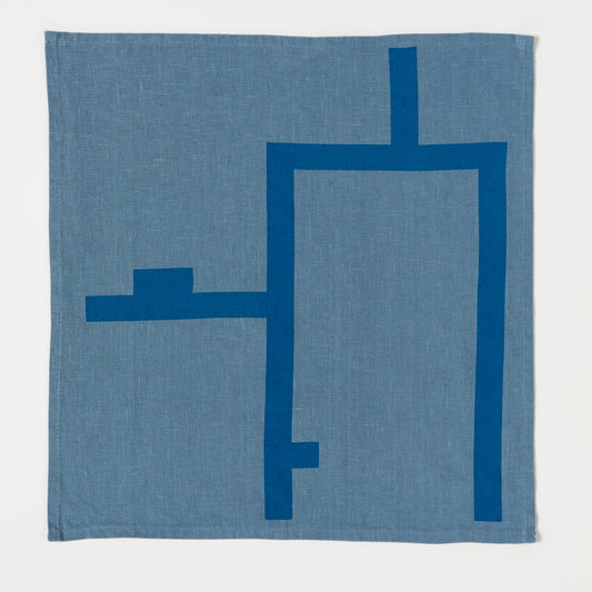 Painter Tape Linen Napkin Set(4), Blue