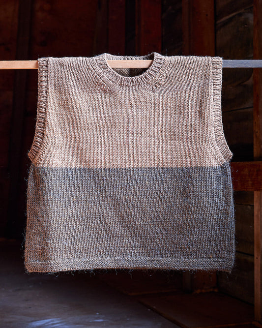 Vest, Color Block, Black Walnut, PRE-ORDER