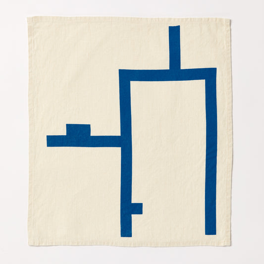 Painter Tape Linen Napkin Set(4), White