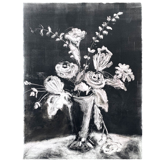 Wendy Small Monotype, Vase with Flowers no. 01