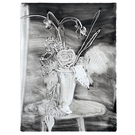 Wendy Small Monotype, Vase with Flowers no. 03
