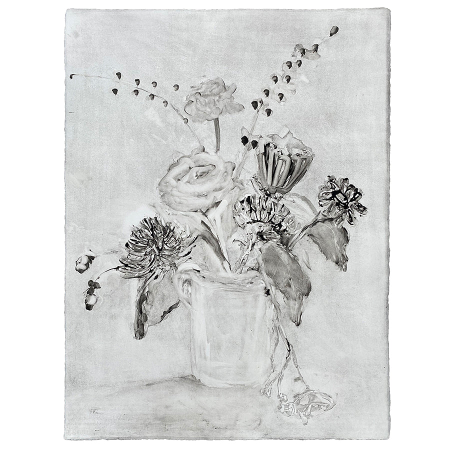 Wendy Small Monotype, Vase with Flowers no. 07