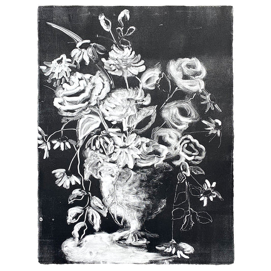 Wendy Small Monotype, Vase with Flowers no. 12